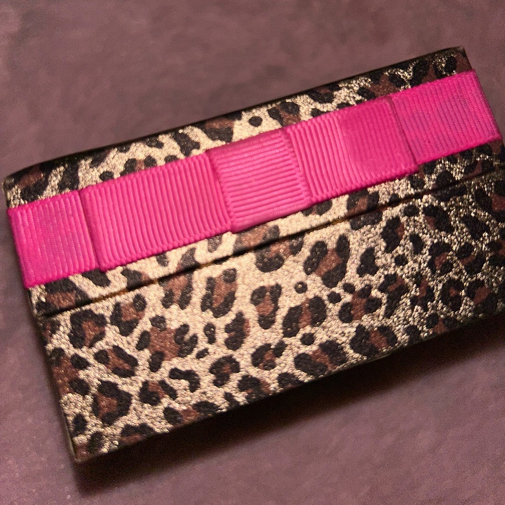 Betsey Johnson jewelry pink gold glitter bracelet necklace gift box leopard y2k